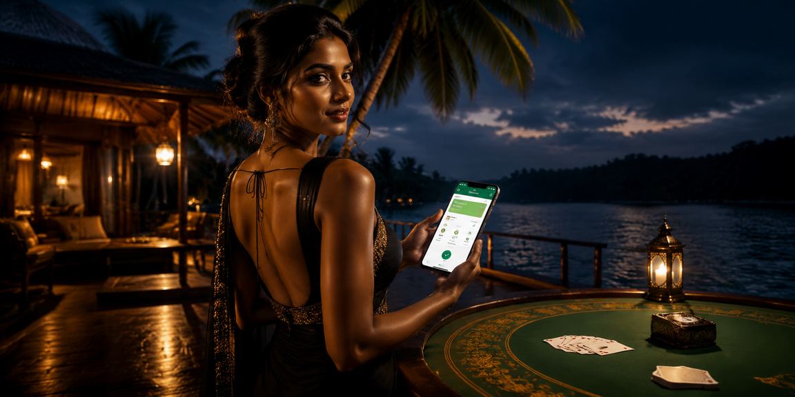 Player enjoying Andar Bahar game on mobile in Kerala home